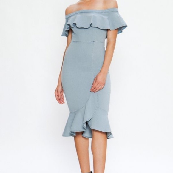 Dresses & Skirts - Off the Shoulder Denim Dress